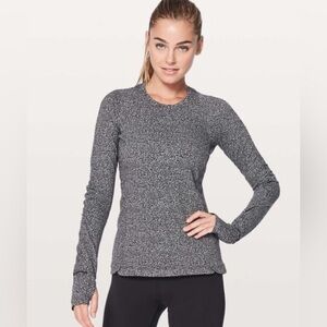 Lululemon Runderful Long Sleeve Reconnect Jacquard Running Luon White Black Sz 8